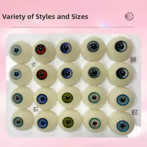 1pair 20mm Acrylic Fake Eyes Eyeballs with 3 Dimensional Fitting Eyes 10 Styles Silicone Simulation 
