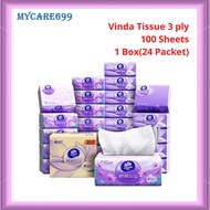 Vinda Tissue Vinda Facial Tissue Vinda Kitchen Towel Paper 4D Emboss 抽纸巾 3Ply 1Box(24Packs) MY
