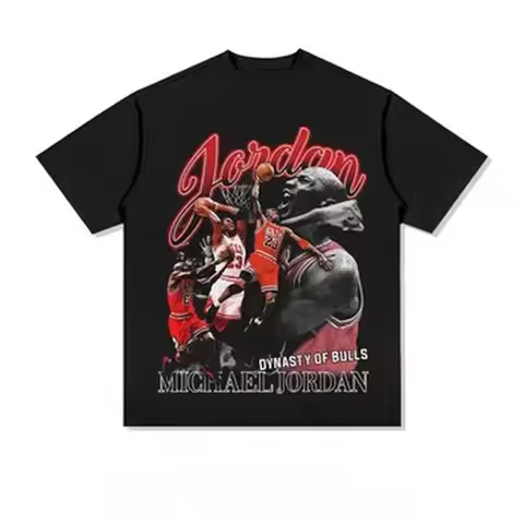 Michael Jordan Dynasty Legacy Retro Graphic T-Shirt Oversized Crew Neck Distressed Cotton Basketball