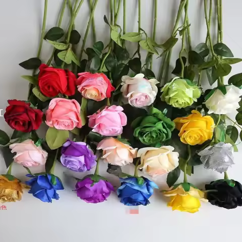 DIA 8CM Artificial Roses Valentine's Day Plastic Juana Flower Bouquet Wedding Decoration Living Room