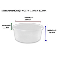 FELTON FC3000 (J3000) Round Disposable Plastic Food Container ( 30pcs± ) 3000ml  Bekas Bulat