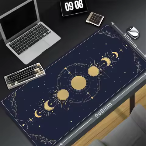 800x400mm Cute Kawaii Goth Witchy Tarot Alter Mat Ergonomic Black Mouse Pad Large Size Game Mousepad