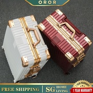 OROR Luggage Alloy Suitcase Large Capacity Luggage Suitcase 20/22/24/26/28 Inch Golden Luggage