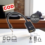 Audio Splitter Headset Cable Mic Headphone Adapter Audio Sound Divider Earphone Laptop PC Headphone 