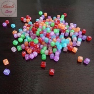 BEADS / BEADS / SQUARE LETTER BEADS / COLORFUL DICE ALPHABET BEADS