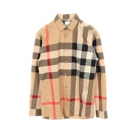 【二手，A級】男士巴寶莉超大格紋長袖純棉襯衫