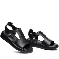 GKTINOO รองเท้าแตะของผู้หญิงขนาดบวก34-42ฤดูร้อนหนังแท้สุภาพสตรีรองเท้ารองเท้าแตะผู้หญิงแพลตฟอร์ม4.5เซนติเมตรส้นรองเท้าหญิง