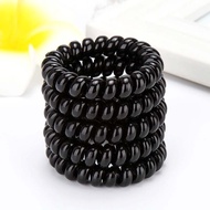 XO Black spring hair tie, twisted spring plain black hair tie, elastic hair tie, hair accessory E200