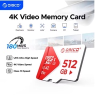 ORICO Ultra microSDXC Memory Card Up to 180MB/s, 4K UHD C10U3, V30, 4K, A1 A2, for Nintendo 3Ds Came