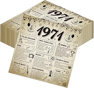 55th Birthday Disposable Paper Napkins Party Decorations, 1971 55th Vintage Birthday Napkin Tablewar