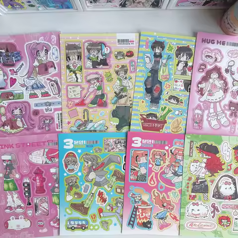 Cute Cartoon Anime Girl Stickers Korean Cool Boy Character Stickers