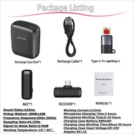 Lapel Microphone 2 Dual Wireless Mic 2.4G for videoke Portable Audio Video Recording Mini Phone Mic 