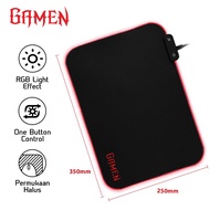 GAMEN GP-Halo Gaming Mousepad RGB Lighting Anti-Slip Rubber Base Black-Garansi 1 Tahun Original