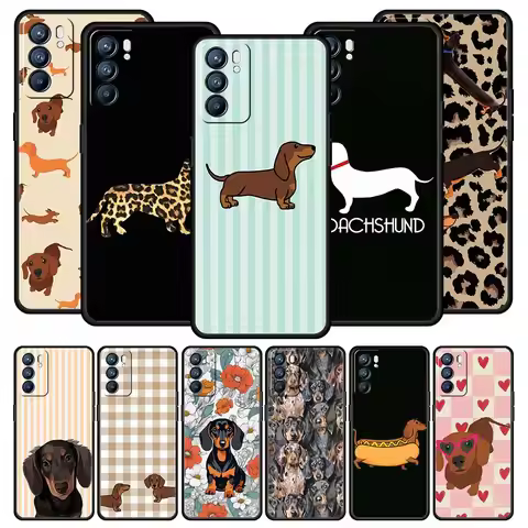 Cute Dachshund Bulldog Phone Case For Oppo Reno14 Reno13 Reno12 11 F 10 Find X5 X9 Pro A54 5G A53 A9