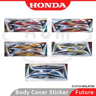 HONDA Future 125 Body Cover Set Coverset Stripe Strike Sticker Set Future - Black Red Blue Future 12
