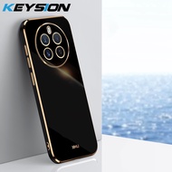 KEYSION เคสโลหะหรูหราสำหรับ Realme 12 Pro + 5G 12 + 5G TPU สี่เหลี่ยมซิลิโคนกันกระแทก Realme เคสสำหรับ Realme โทรศัพท์11X 5G 11 Pro + 5G