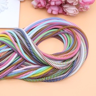 【Fast Ship】140CM 3 Colors In 1 Spiral Charging Cord Cable Protector Earphone Cable Protector Wire Ca