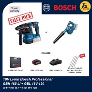 BOSCH 18V GBH 185-LI Cordless Hammer Drill & GBL 18V-120 Cordless Blower Value Pack ( 0 611 924 0L1 