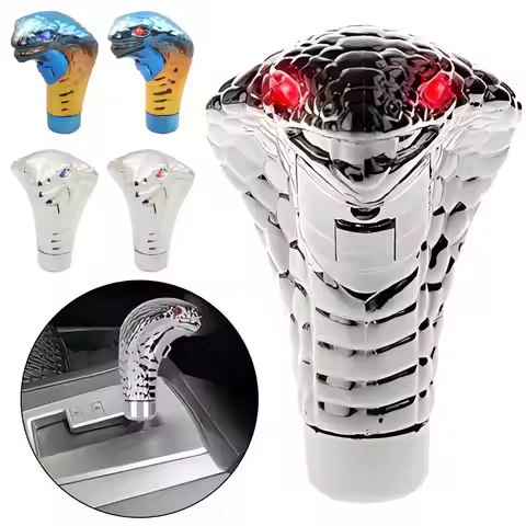 Universal Red Blue LED Eyes Car Manual Gear Shift Knob Snake Shifter Snake Shape Car Handle With LED