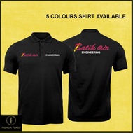 BAJU COTTON SULAM Polo T Shirt Embroidery BATIK AIR Malindo Air ENGINEERING FRONT AND BACK UNISEX EM