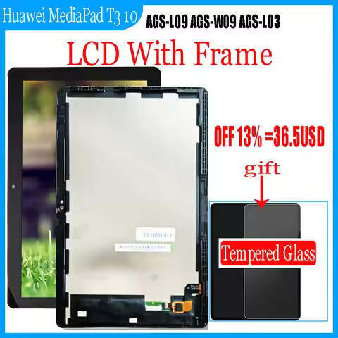 9.6" For Huawei MediaPad T3 10 AGS-L09 AGS-W09 AGS-L03 T3 9.6 LTE LCD Display with Touch Screen Digi