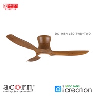 Acorn Creation DC-168H TWD | 42 &amp; 48 Inch Ceiling Fan | 20W LED Tri-Color | Free Decorative No Light Cover | Create Your Own Palette | SMART App