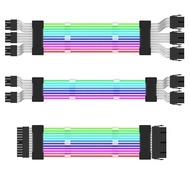 - ARGB Extension Cable Power Supply 24 Pin VGA PCI E 2 x 8 pin 3 x 8Pin
