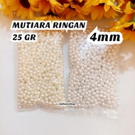 [25 Grams] ABS4 Beads 4mm Round Light Pearl Beads Sequin and Stringing Material Sequin Beads