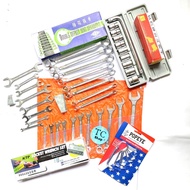 Tool Set: 10 Pcs Socket Wrench + Wrench Ring Wrench Set + Wrench Ring Set + Wrench Set + Hanging L-W