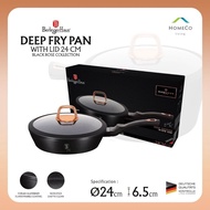 Fry pan berlinger haus with lid 24cm, wok with lid 30cm, grill pan 28cm