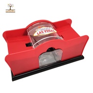 Manual Card Shuffler Poker Shuffle Machine Cards Holder Easy Hand Cranked System Card Shuffler  Red