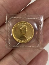 1987年1/10安士加拿大楓葉金幣！重量8.3分（3.11克）！成色999.9黃金！全新未開封！