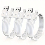 1pc/3pcs 3.3ft 100cm/ 6.6ft 200cm USB Charger Cable Compatible With Apple IPhone, USB To Lightning C