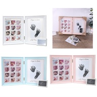mtt Foldable Infant Keepsake Photo Frame Baby Boy Girls Footprint Handprint Keepsake