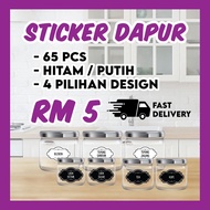 🔥🔥 65 PCS STICKER DAPUR | Sticker Rempah | Sticker Balang | Stiker Dapur | PANTRY LABEL | JARS LABEL