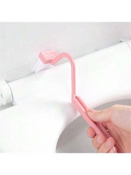 1入組粉色S形塑料馬桶刷-日式角落清潔刷，用於浴室難以到達的區域