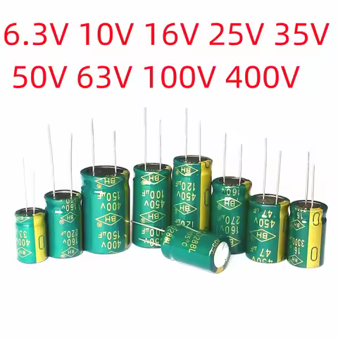 10V 16V 25V 35V 50V 400V High Frequency Aluminum Capacitor 100UF 220UF 330UF 470UF 680UF 1000UF 1500