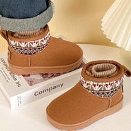 1 คู่ รองเท้า Uggs ฟูทรงสีพื้นสำหรับเด็กชายและเด็กหญิงสำหรับใส่ในฤดูหนาว