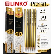 12pcs Linko Gold Pencil 2B Sf-988 Gold