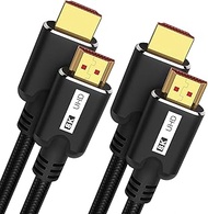 KOMGILK 8K HDMI 2.1 Cable 3Ft 2Pack High Speed Hdmi Cables, Braided Nylon &amp; Gold Connectors, 8K @ 60Hz, 4K@120Hz,Ultra HD, ARC &amp; CL3 Rated | for Laptop, Monitor, PS5, Xbox One, Fire TV