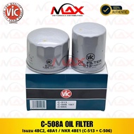 C-508A Vic Oil Filter For Isuzu 4BC2, 4BA1 / NKR 4BE1 (C-513 + C-506)