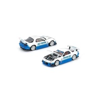 Poprace x Enigma 1:64 RX7（FD3S）Blue White Diecast Model Car