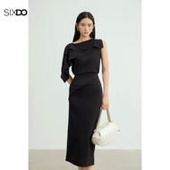 Chân váy woven đen dáng bút chì SIXDO (Black Woven Pencil Skirt)