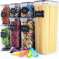 Hecess 7Pcs Set Airtight Food Storage Container Set dengan Label dan Measuring Spoons - KD216