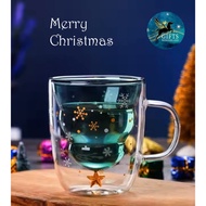 Christmas Giveaways Handgrip Glass Tea Cup Cute Coffee Mug Gift Box Set For Girls