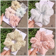 (HOT) Super beautiful polka dot chiffon scrunchies and hair ties Orin K1117