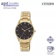 [Aptimos] Citizen Quartz BD0042-51E Black Dial Men Ip Gold Plated Bracelet Watch