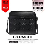 [Authentic] Coach F28455 Charles Camera Bag In Signature Leather - QB/BK [NWT - New With Tag &amp; Receipt]