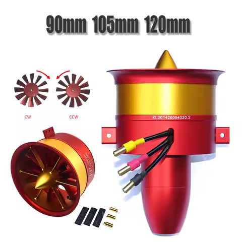 JP metal culvert 90mm 105mm 120mm EDF Ducted Fan 12 Blades 5060 4260 4250 Motor 6S 12S 14S RC Air Pl
