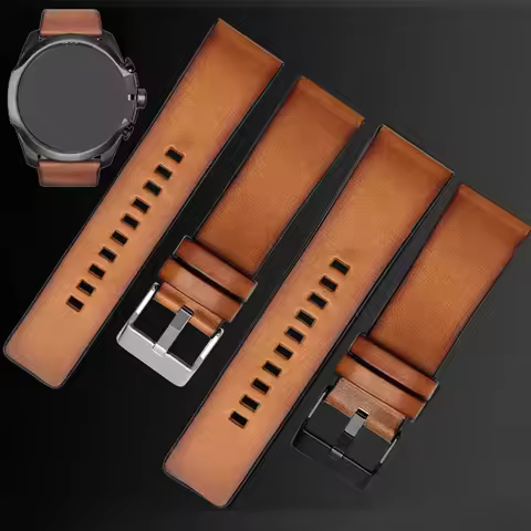 22 24m 26mm men Genuine Leather band for diesel DZ7406 DZ7408 DZ4476 DZ4343 watch strap Brown watchb